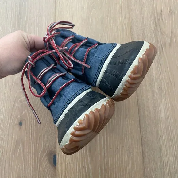 Sorel Boots Women 7 Shoes Out ‘N About Duck Waterproof Navy Blue Dark Mountain - Picture 7 of 13